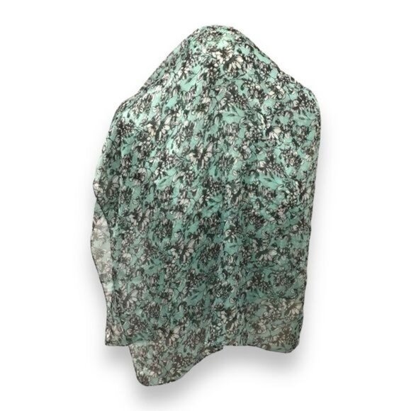 Cejon Vintage Women’s Long All-Over Floral Print Chiffon Scarf, Aqua, OSFA - Picture 5 of 8
